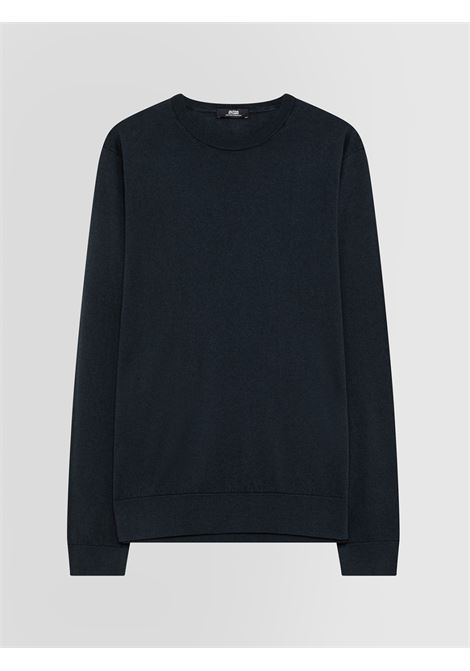 Alpha Studio girocollo in seta e cashmere blu a manica lunga ALPHA STUDIO | Maglieria | FE-6850C3001